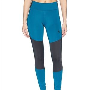 adidas Mid-Rise 78 Teal and Carbon Mesh Leggings